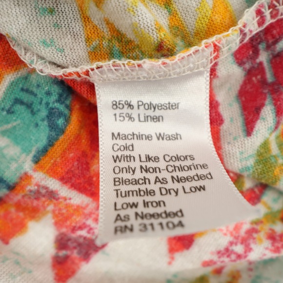 Red‎ Camel Linen Blend Aztec Print Crew Neck Short Sleeve T-Shirt Casual Mens L - Picture 5 of 5